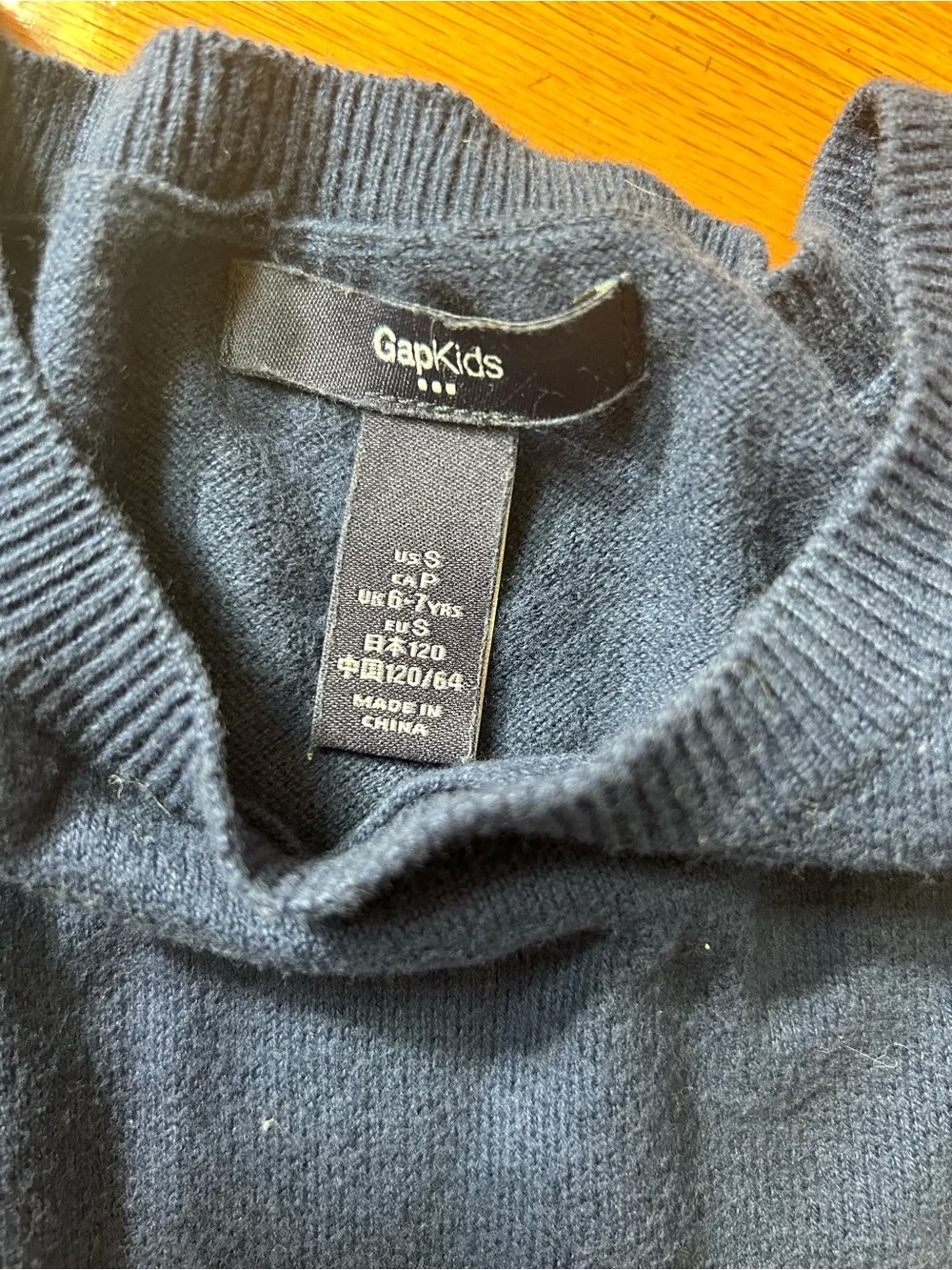 GAP girls Navy Crewneck Sweater with Front Pockets size S
